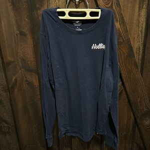 Navy Hollister Long-Sleeve T-Shirt, Size Small